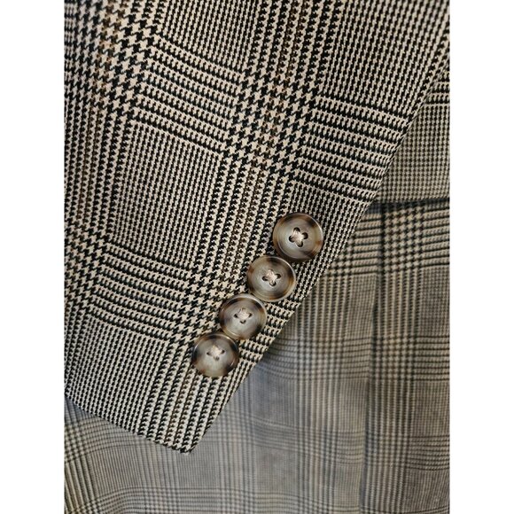 Oscar De La Renta Menswear Wool Plaid Houndstooth Sportcoat Men Size 42R - Picture 8 of 14